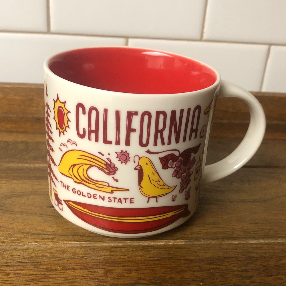Startbucks California 'The Golden State' Red Interior Ceramic Mug BC20